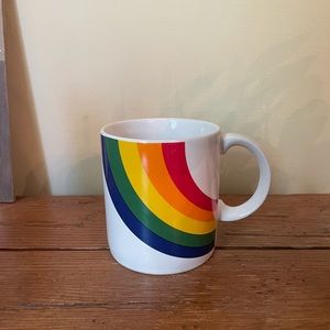 Retro 80s Rainbow Stripe Vintage Mug